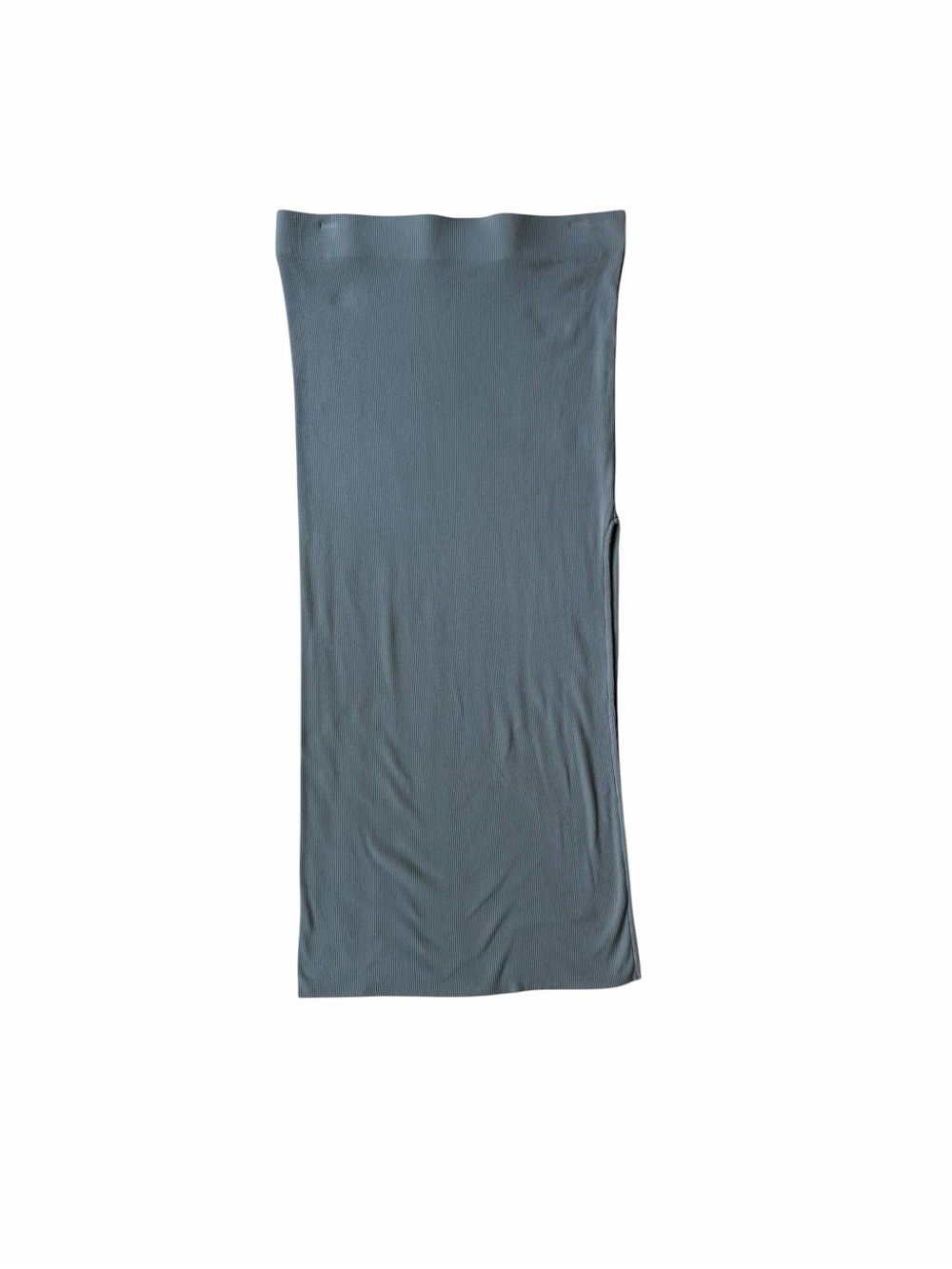 Cotton Citizen Brisbane Ribbed Knit Side Slit Midi Skirt Blue L